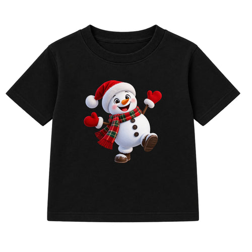 Snow Day Snowman kids Christmas t-shirt - Black