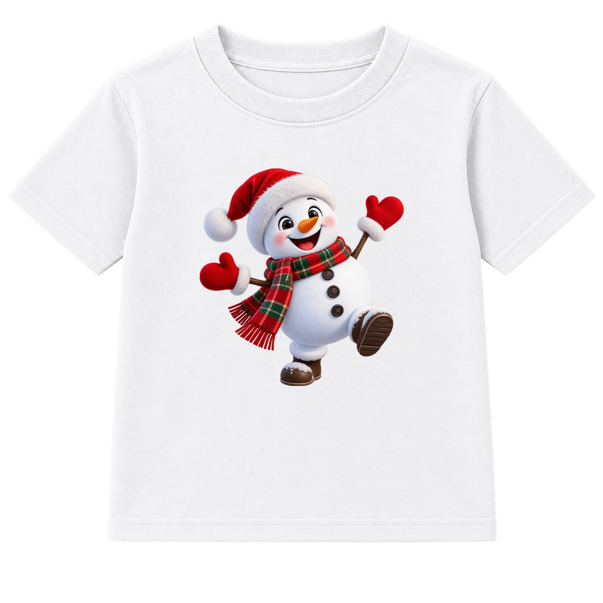 Snow Day Snowman kids Christmas t-shirt - White