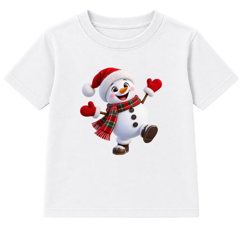 Snow Day Snowman kids Christmas t-shirt - White