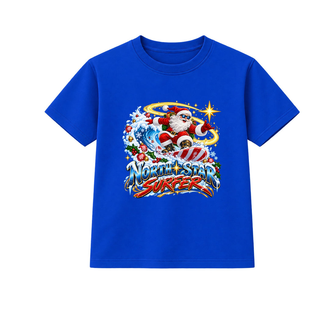 North Star Surfer adult Christmas t-shirt - Blue