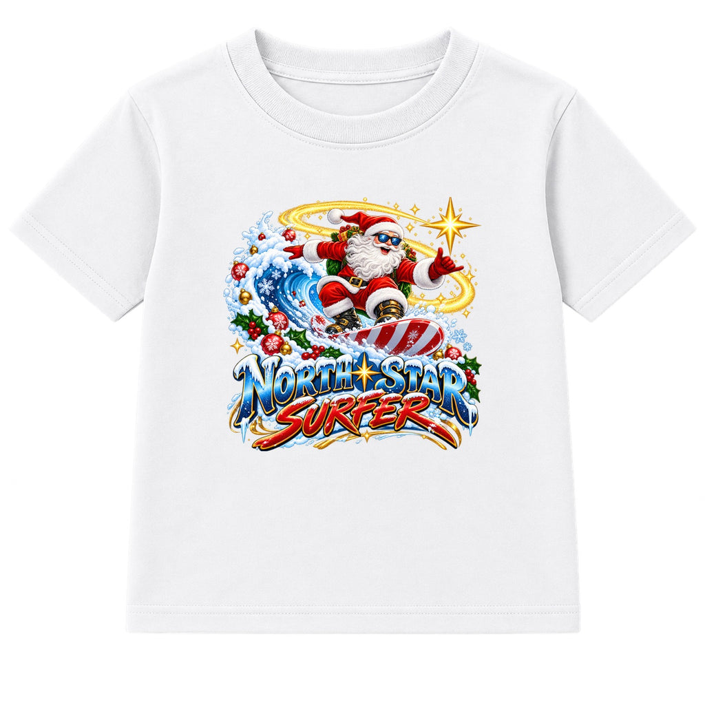 North Star Surfer adult Christmas t-shirt - White