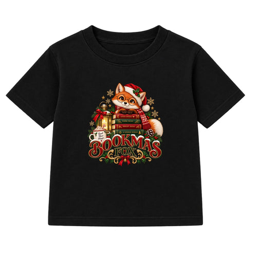 Bookmas Fox kids Christmas t-shirt - Black