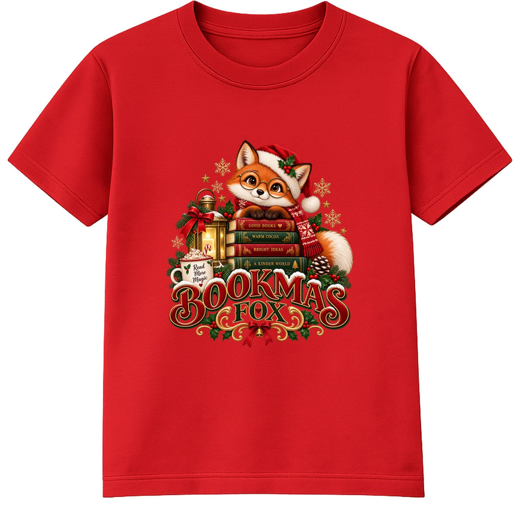 Bookmas Fox kids Christmas t-shirt - Red