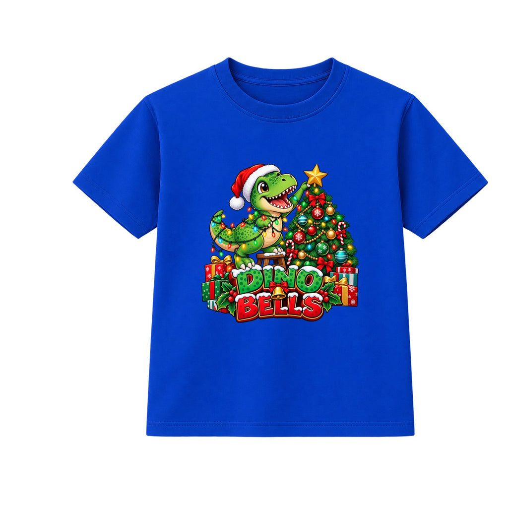 Dino Bells kids Christmas t-shirt - Blue