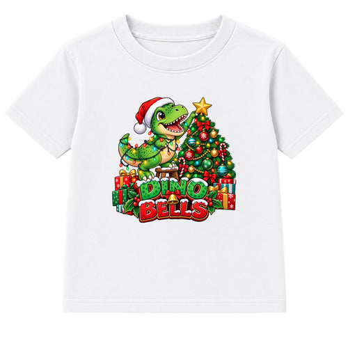 Dino Bells kids Christmas t-shirt - White