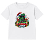 Holiday Arcade Hero adult Christmas t-shirt - White