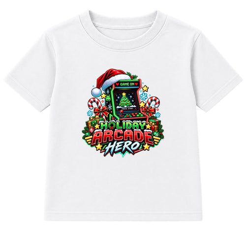 Holiday Arcade Hero adult Christmas t-shirt - White
