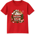 Cocoa Cat Club kids Christmas t-shirt - Red