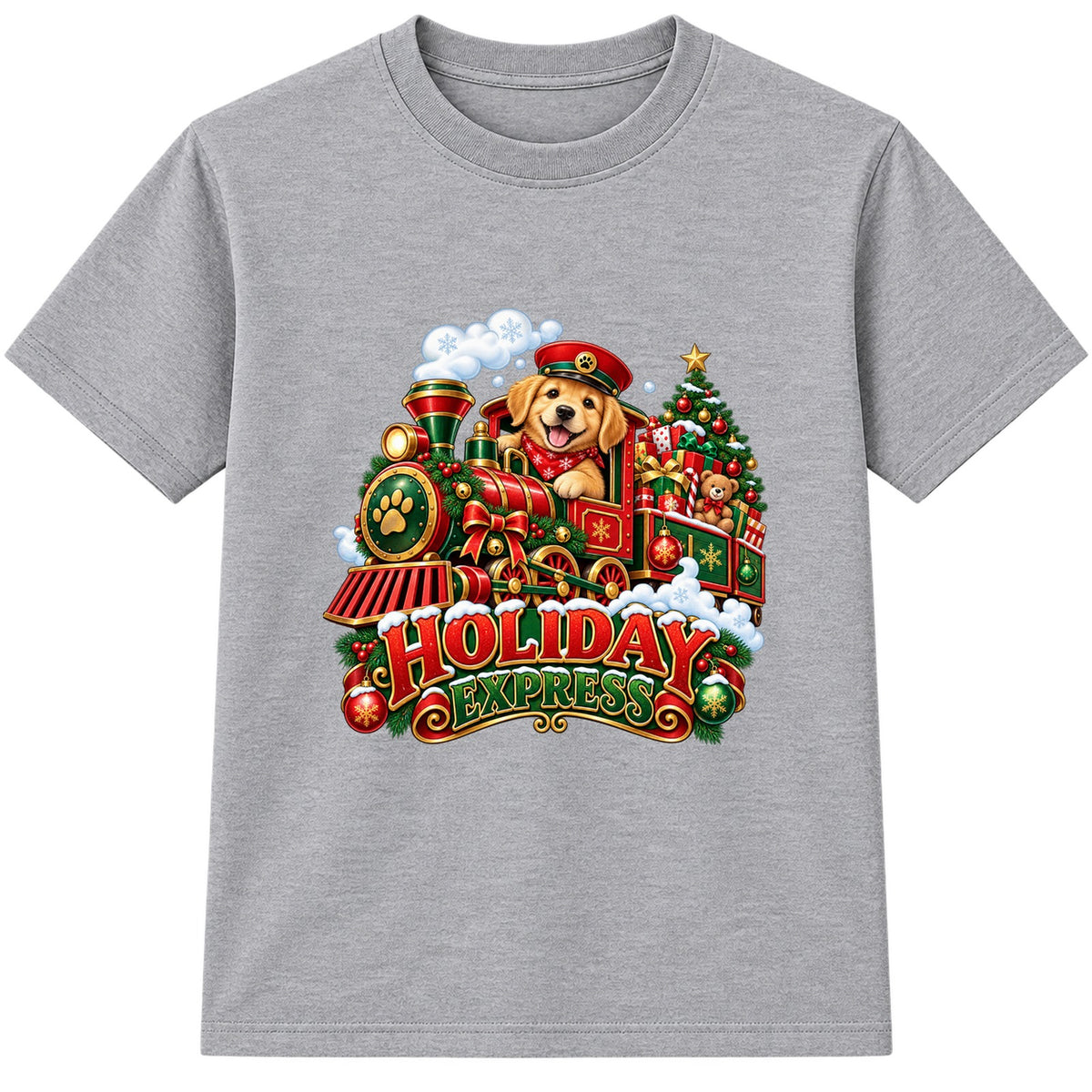 Holiday Express kids Christmas t-shirt - Heather Grey