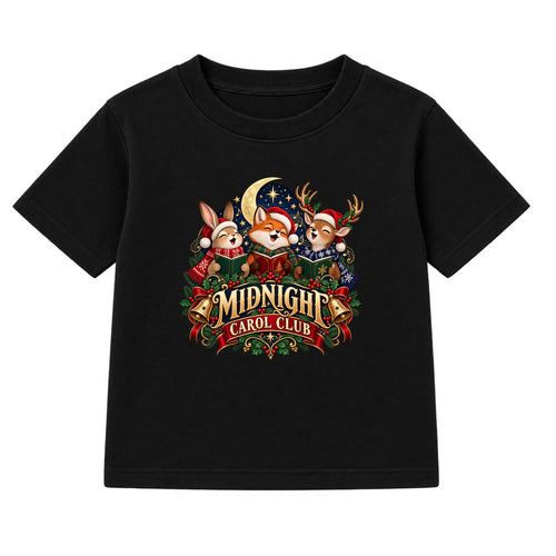 Midnight Carol Club kids Christmas t-shirt - Black