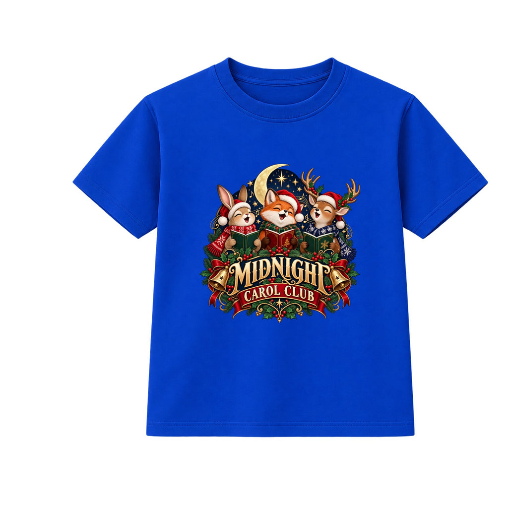 Midnight Carol Club kids Christmas t-shirt - Blue