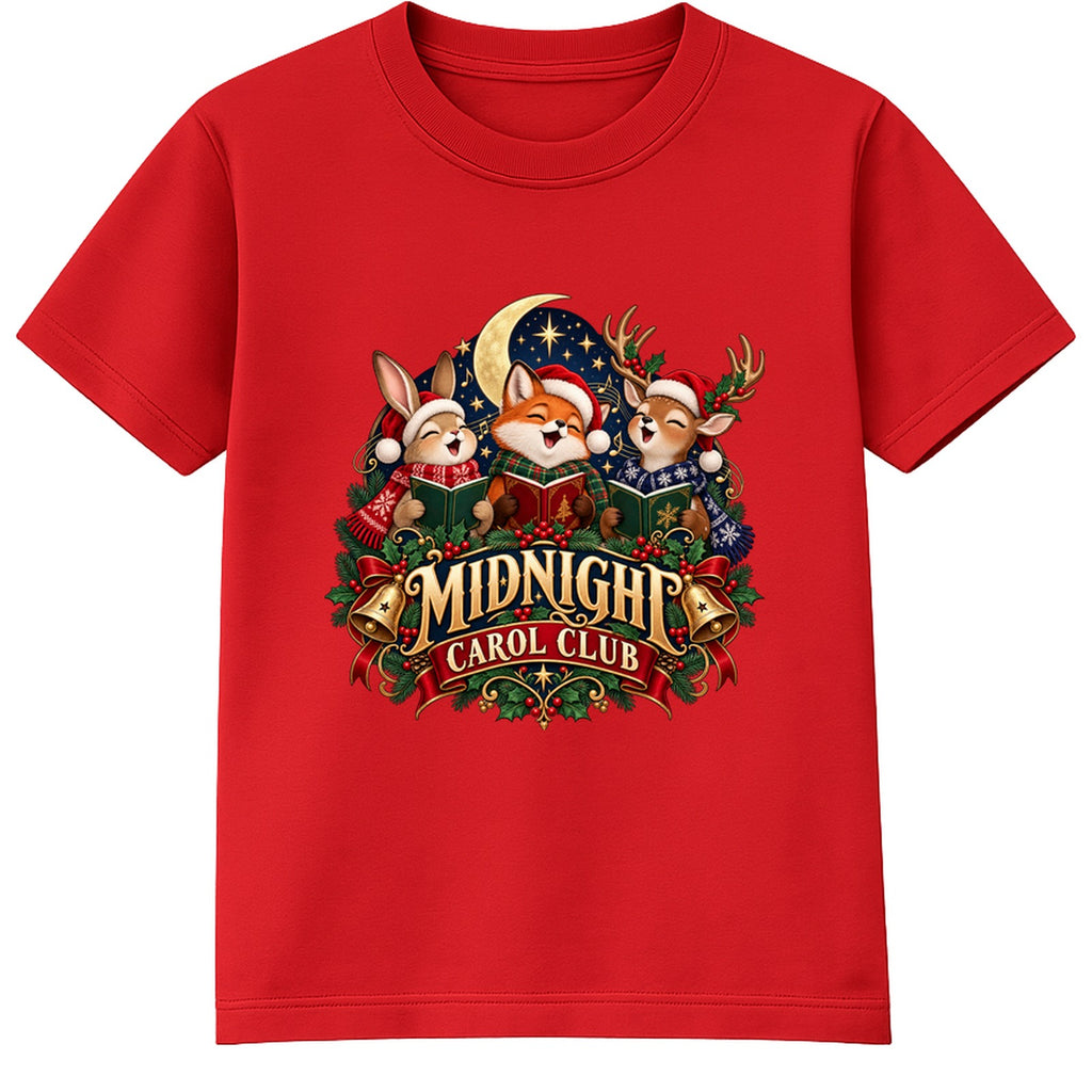 Midnight Carol Club kids Christmas t-shirt - Red