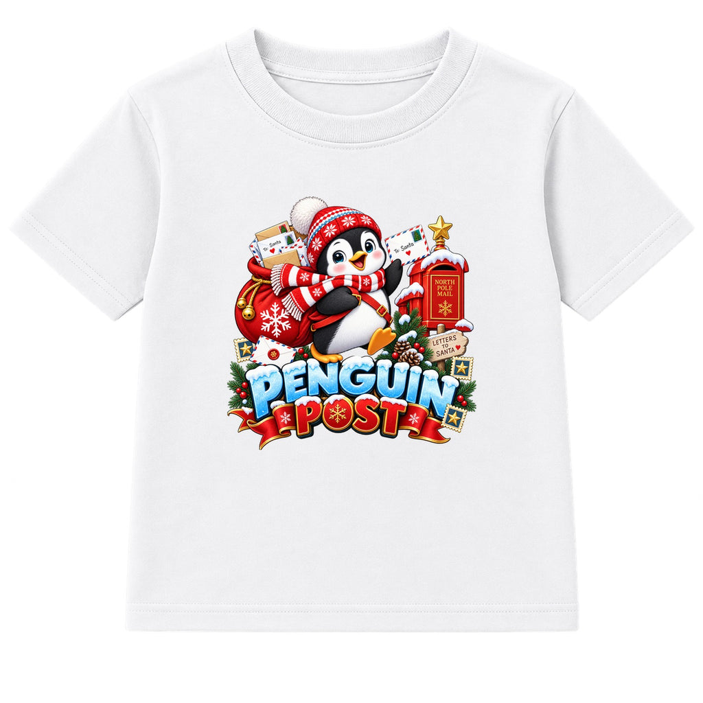 Penguin Post kids Christmas t-shirt - White