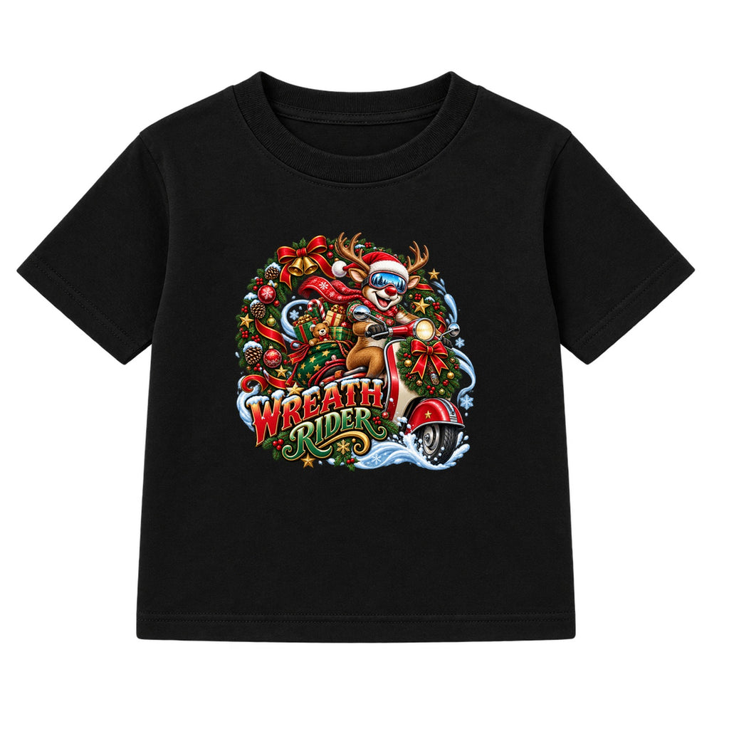 Wreath Rider kids Christmas t-shirt - Black