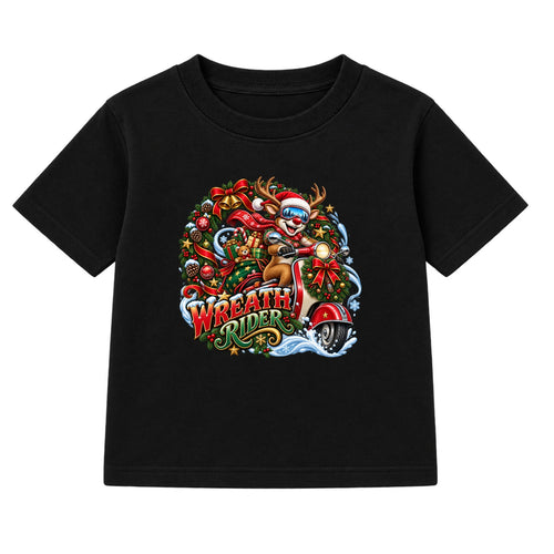 Wreath Rider kids Christmas t-shirt - Black