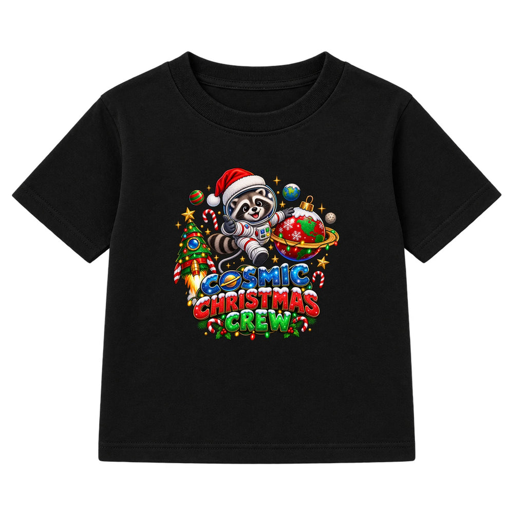 Cosmic Christmas Crew kids Christmas t-shirt - Black