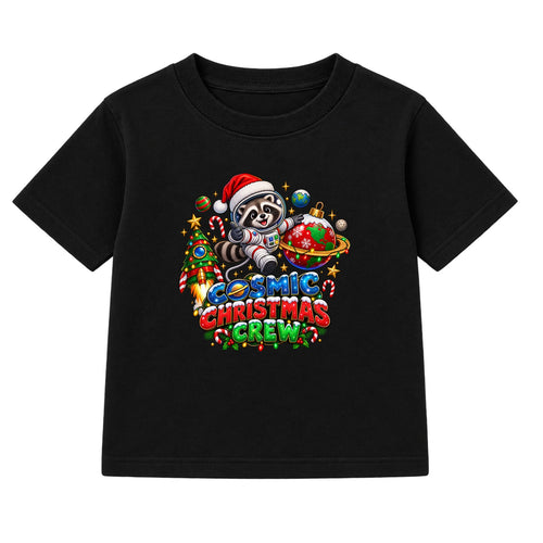 Cosmic Christmas Crew kids Christmas t-shirt - Black