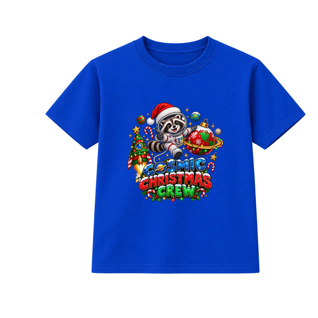 Cosmic Christmas Crew kids Christmas t-shirt - Blue