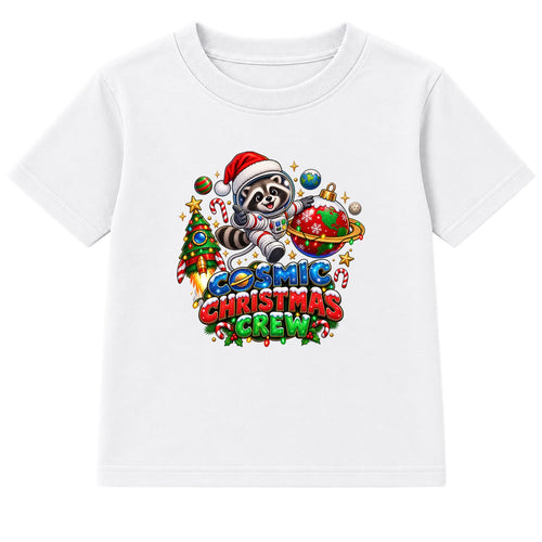 Cosmic Christmas Crew kids Christmas t-shirt - White
