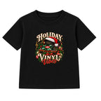 Holiday Vinyl Vibes adult Christmas t-shirt - Black