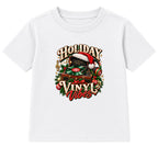 Holiday Vinyl Vibes adult Christmas t-shirt - White