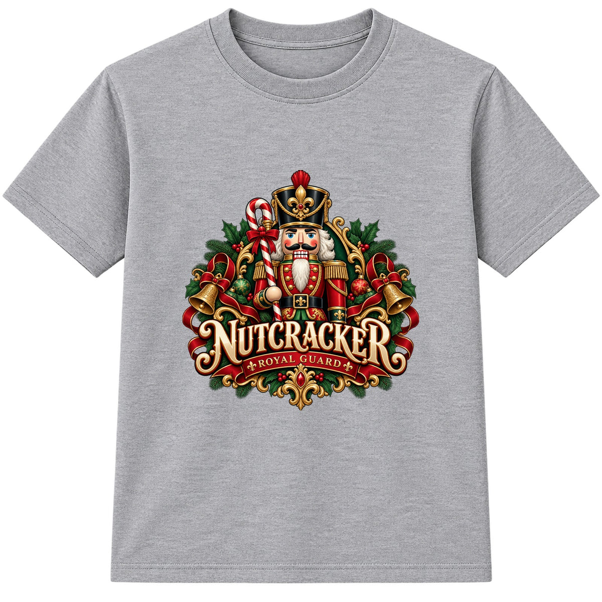 Nutcracker Royal Guard adult Christmas t-shirt - Heather Grey