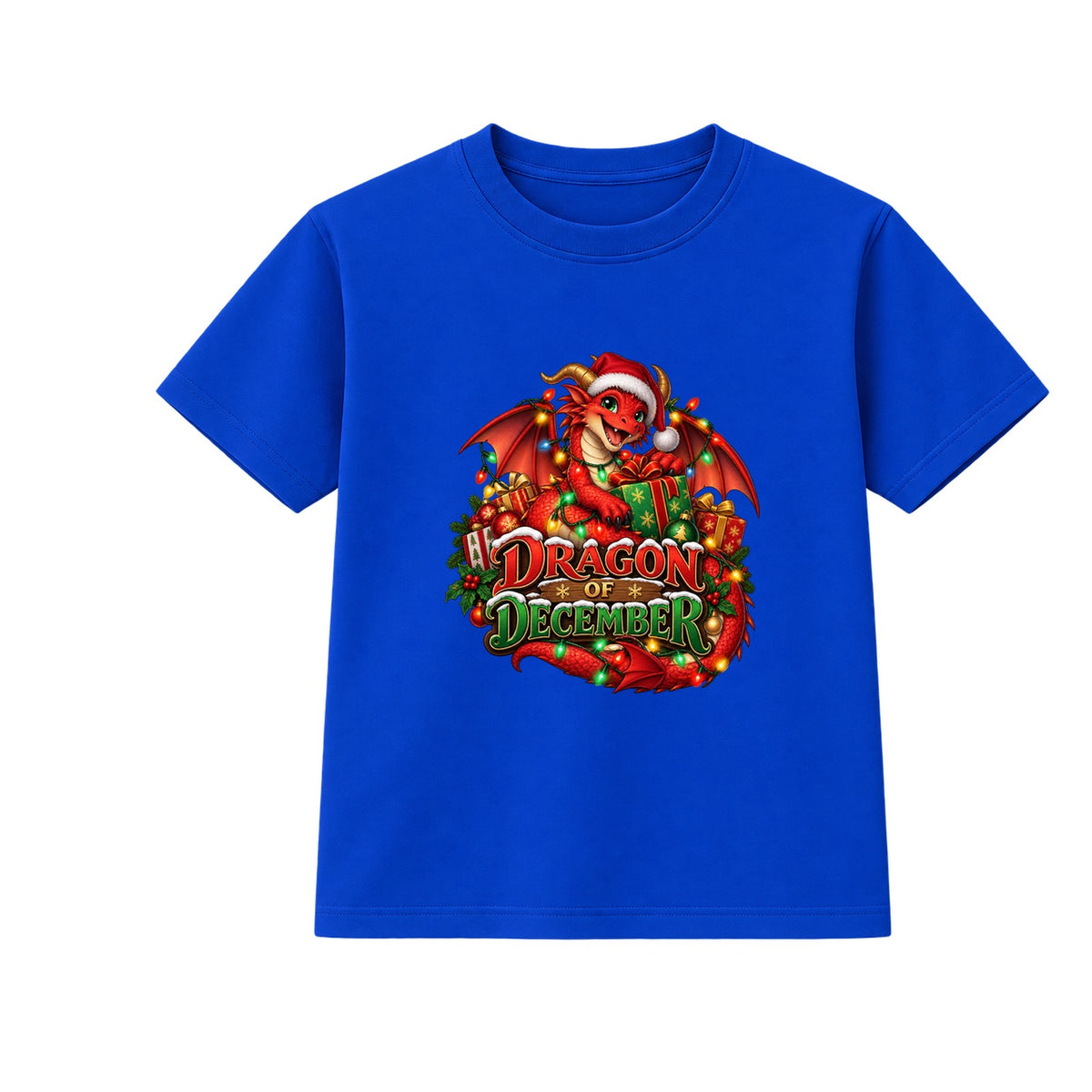 Dragon of December kids Christmas t-shirt - Blue