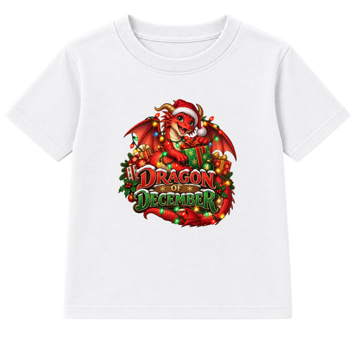 Dragon of December kids Christmas t-shirt - White