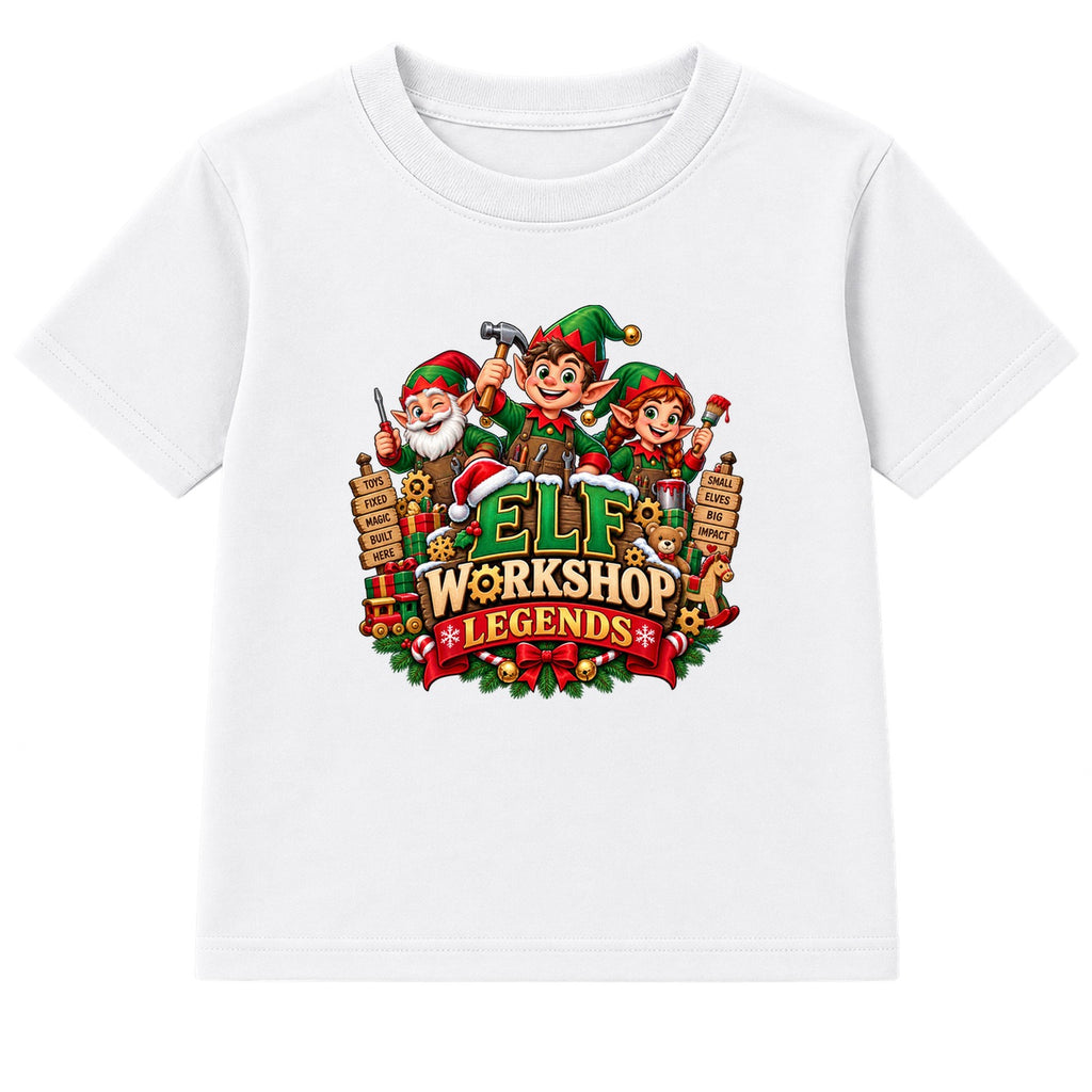 Elf Workshop Legends kids Christmas t-shirt - White