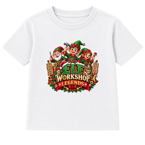 Elf Workshop Legends kids Christmas t-shirt - White
