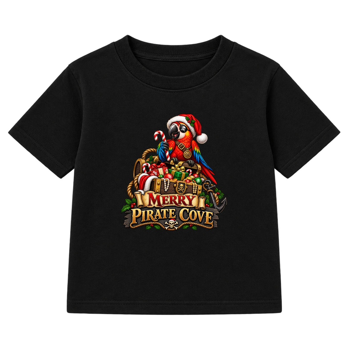 Merry Pirate Cove kids Christmas t-shirt - Black