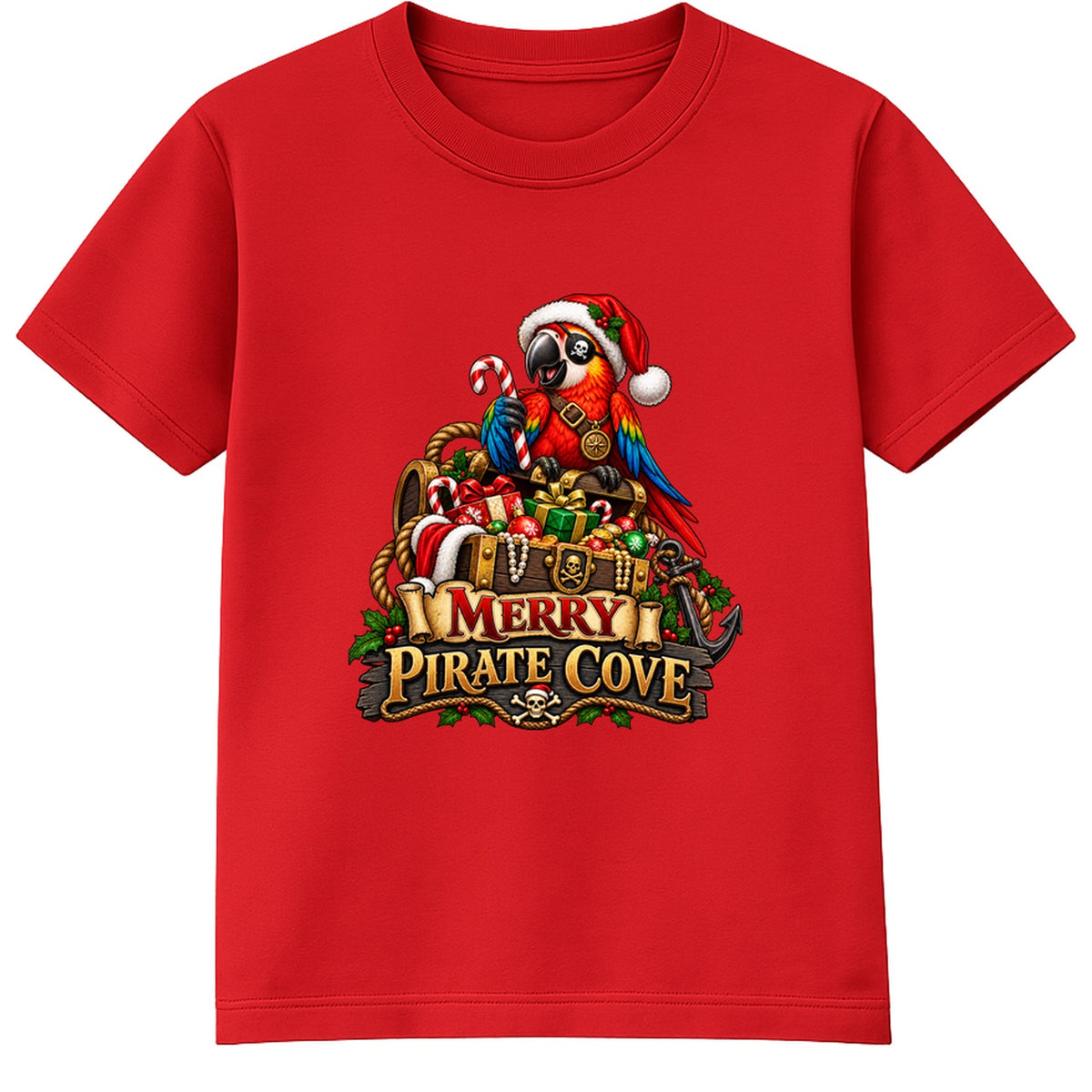 Merry Pirate Cove kids Christmas t-shirt - Red