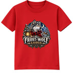 Frost Wolf Lodge adult Christmas t-shirt - Red