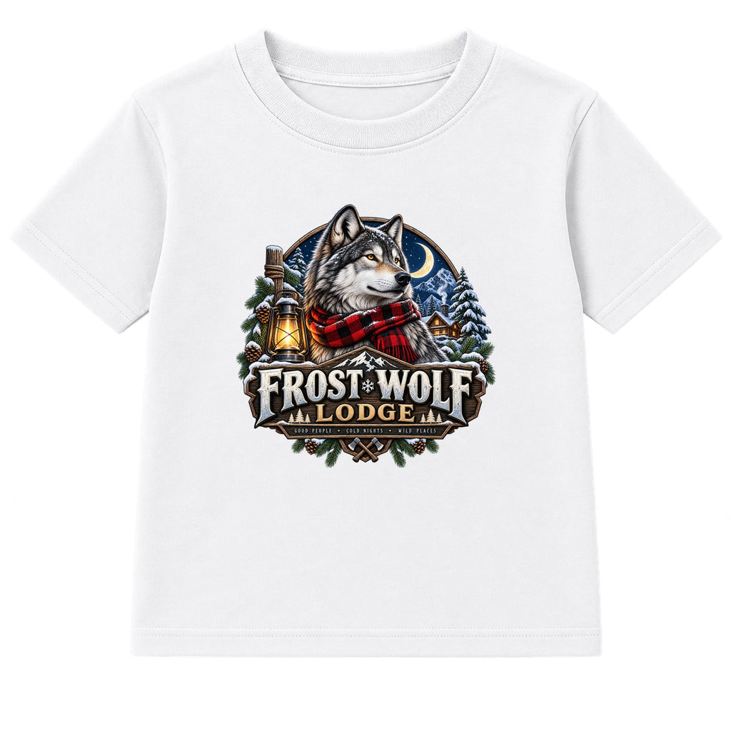 Frost Wolf Lodge adult Christmas t-shirt - White