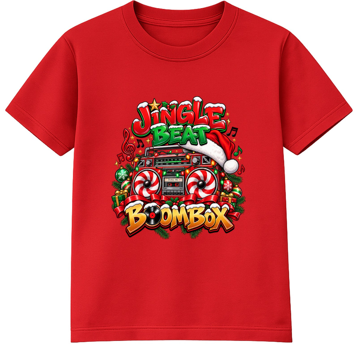Jingle Beat Boombox kids Christmas t-shirt - Red