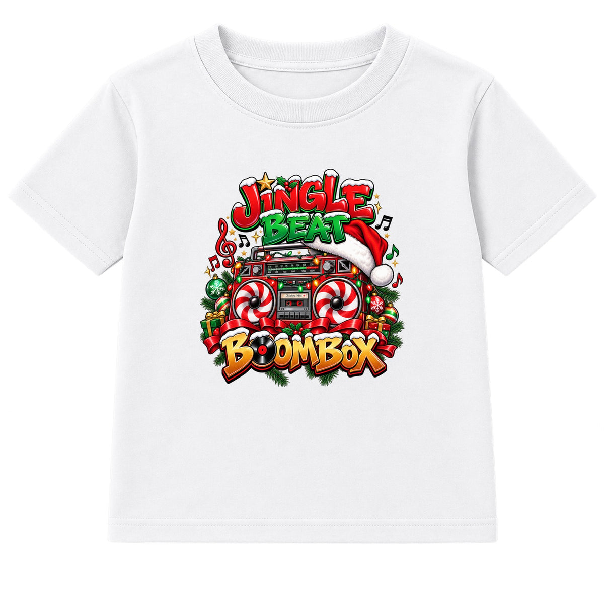 Jingle Beat Boombox kids Christmas t-shirt - White