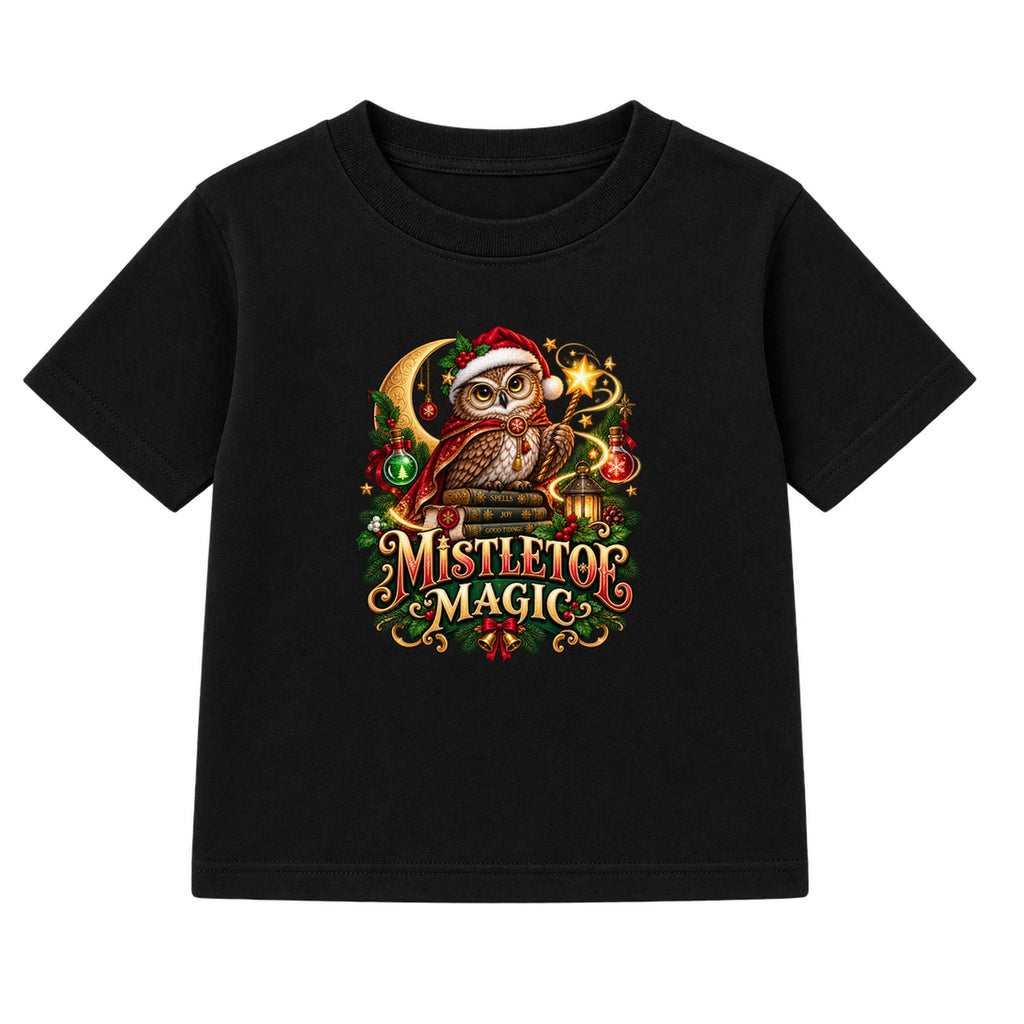 Mistletoe Magic kids Christmas t-shirt - Black