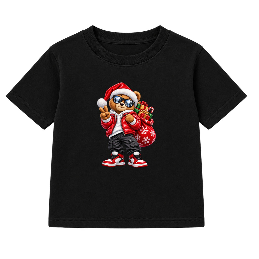 Santa Bear adult Christmas t-shirt - Black