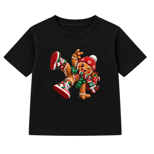 Gingerbread Kicks kids Christmas t-shirt - Black
