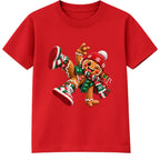 Gingerbread Kicks kids Christmas t-shirt - Red