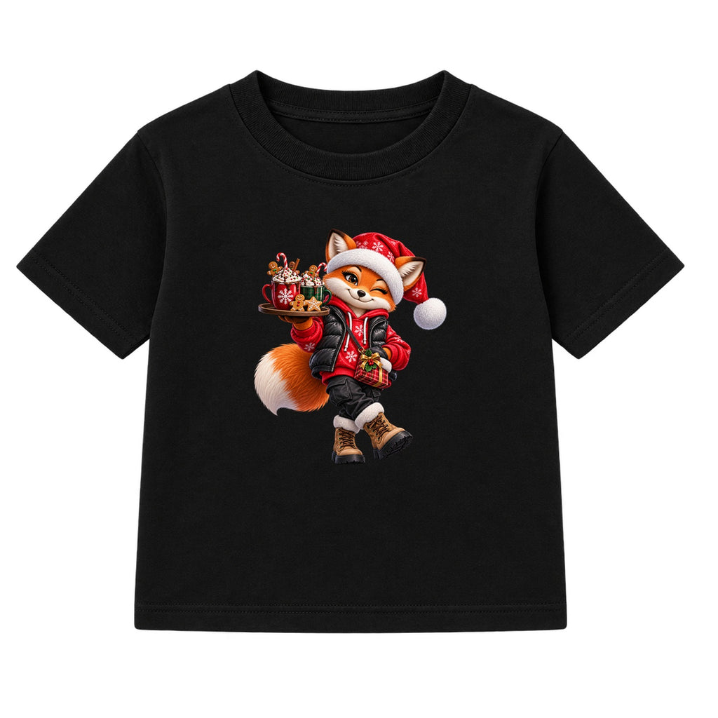 Cocoa Fox kids Christmas t-shirt - Black