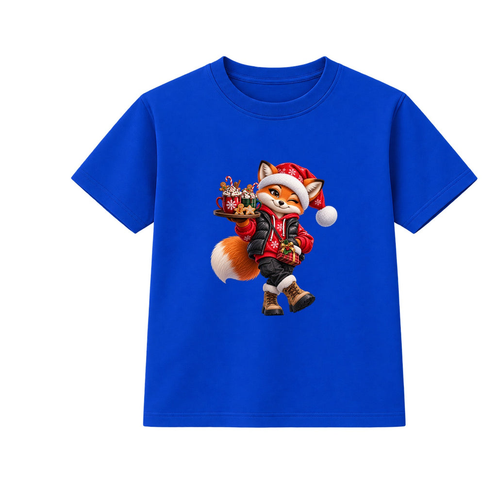 Cocoa Fox kids Christmas t-shirt - Blue