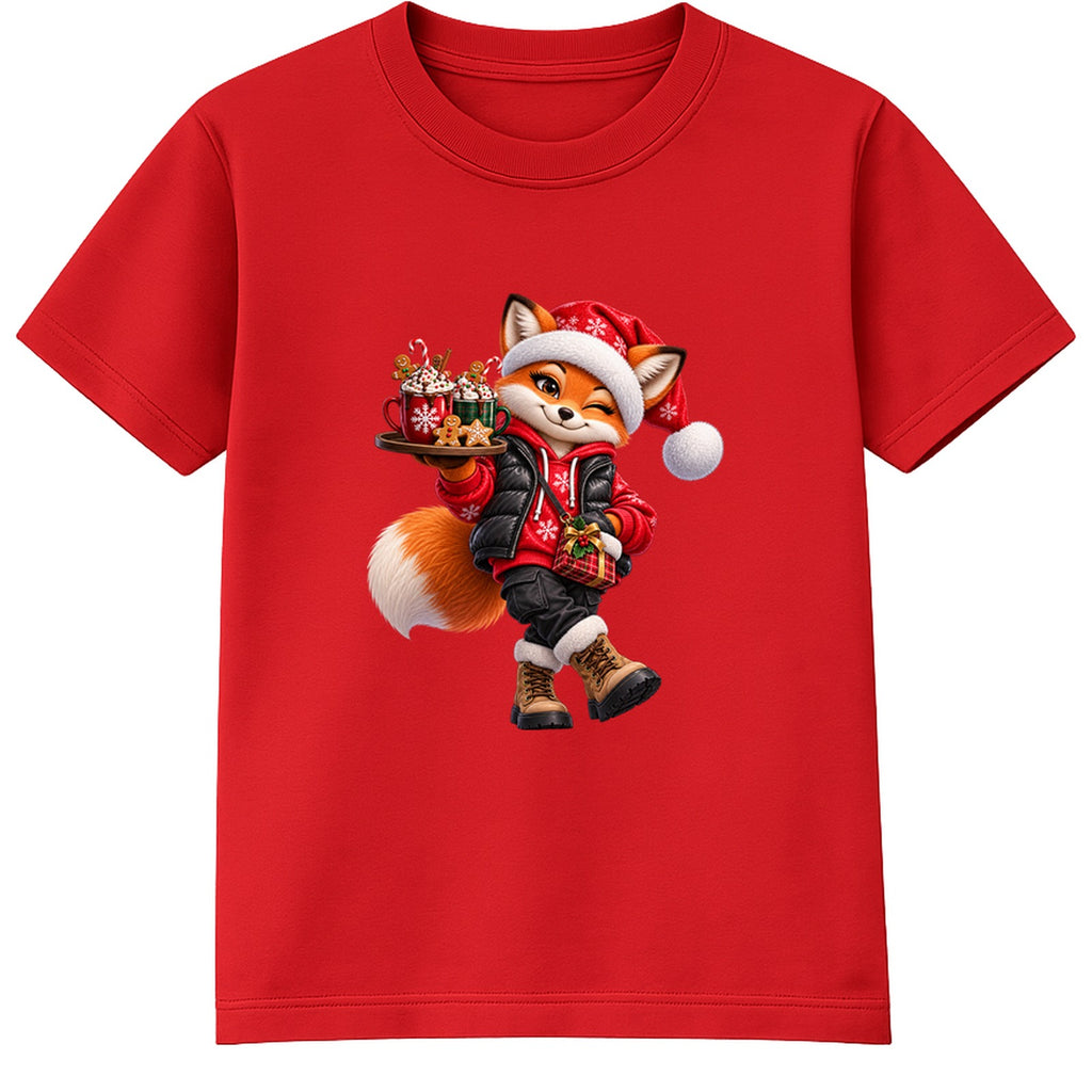 Cocoa Fox kids Christmas t-shirt - Red