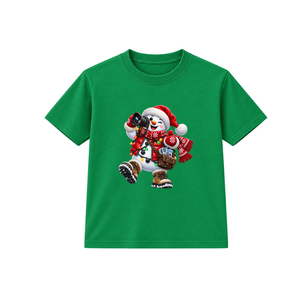 Snowman Snapshot kids Christmas t-shirt - Green