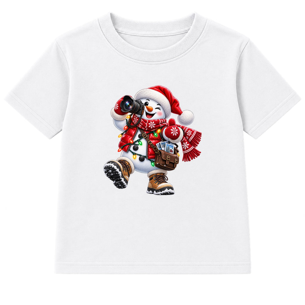 Snowman Snapshot kids Christmas t-shirt - White