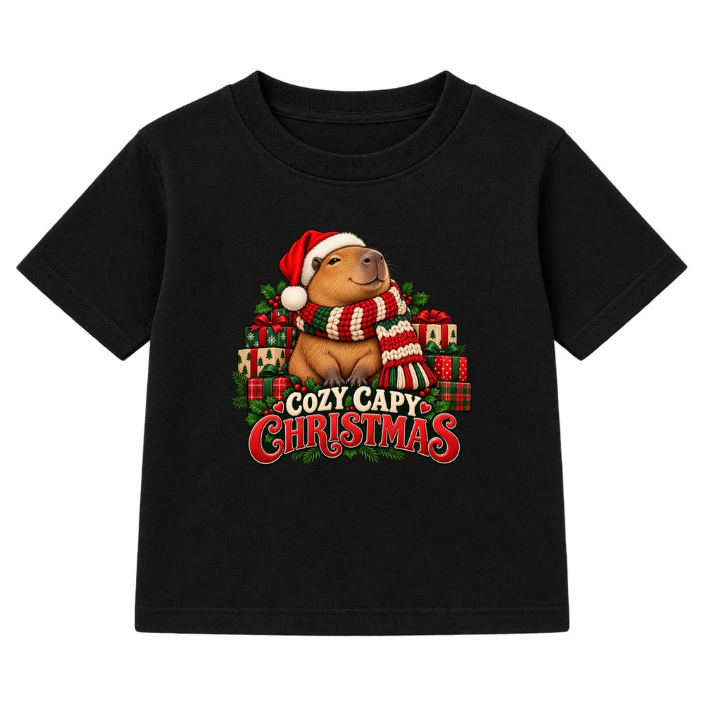 Cozy Capy Christmas adult Christmas t-shirt - Black