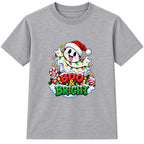 Boo & Bright kids Christmas t-shirt - Heather Grey