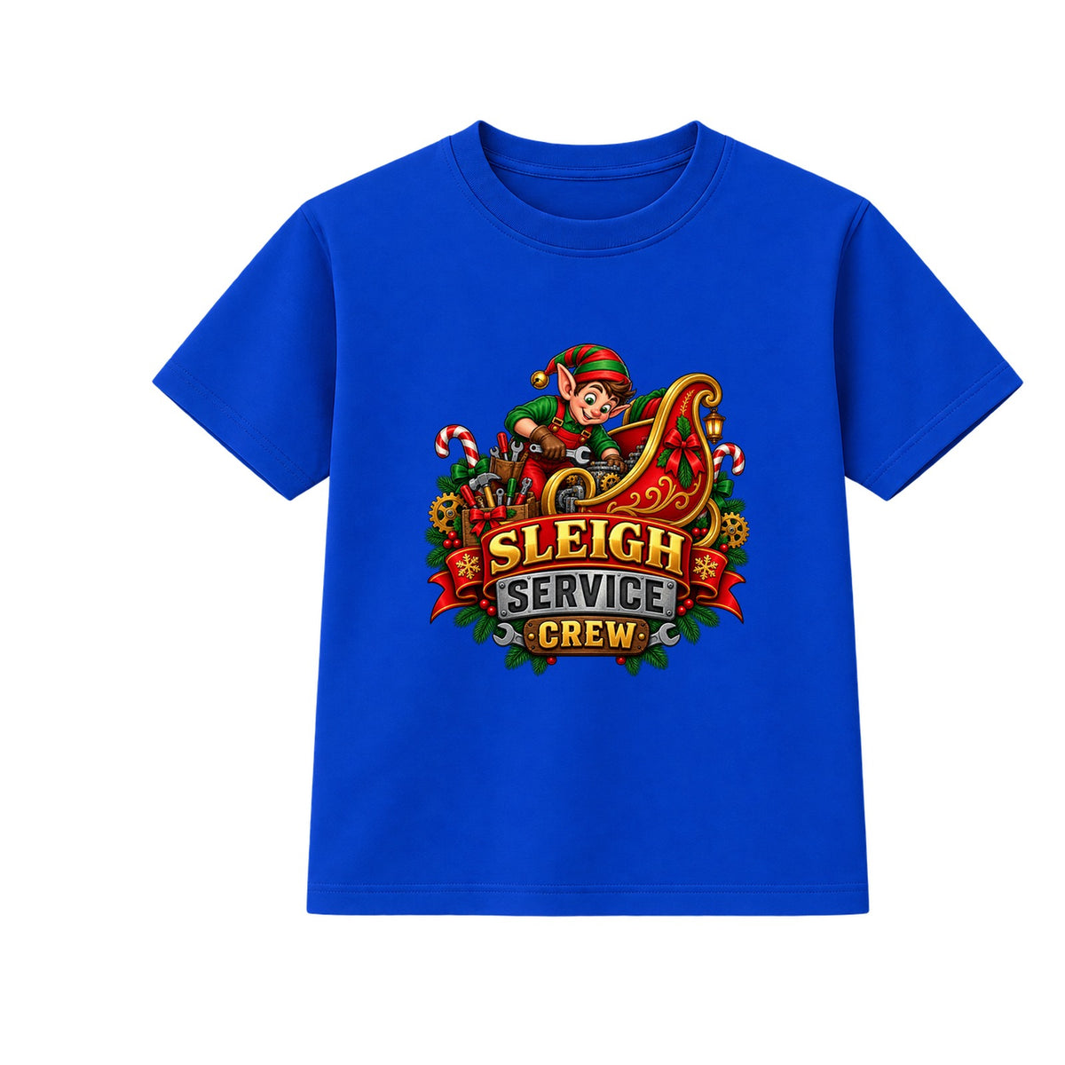 Sleigh Service Crew kids Christmas t-shirt - Blue