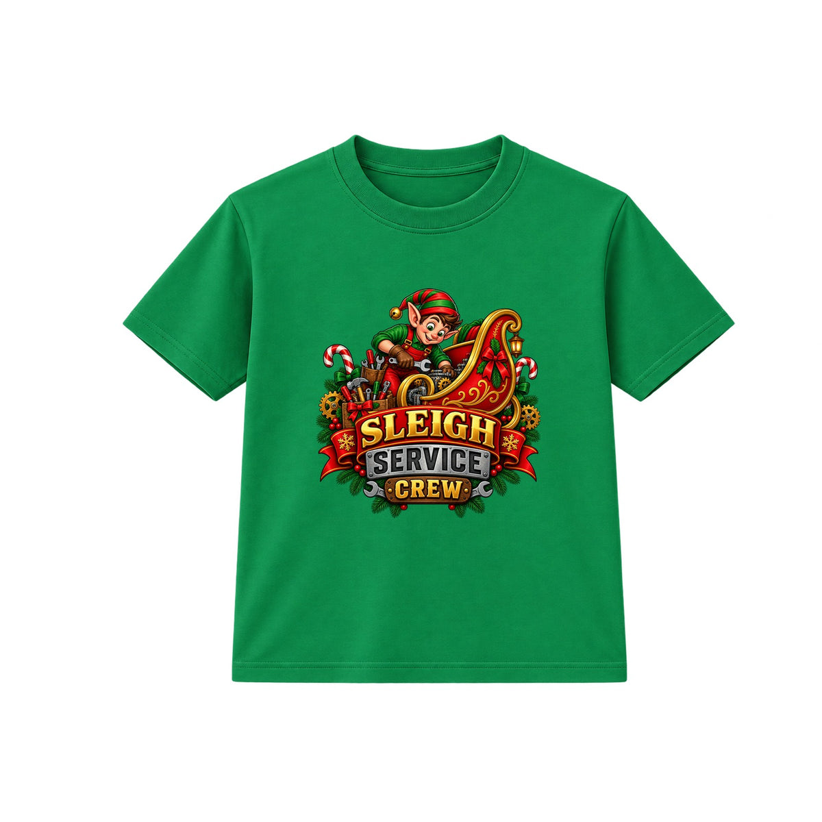 Sleigh Service Crew kids Christmas t-shirt - Green