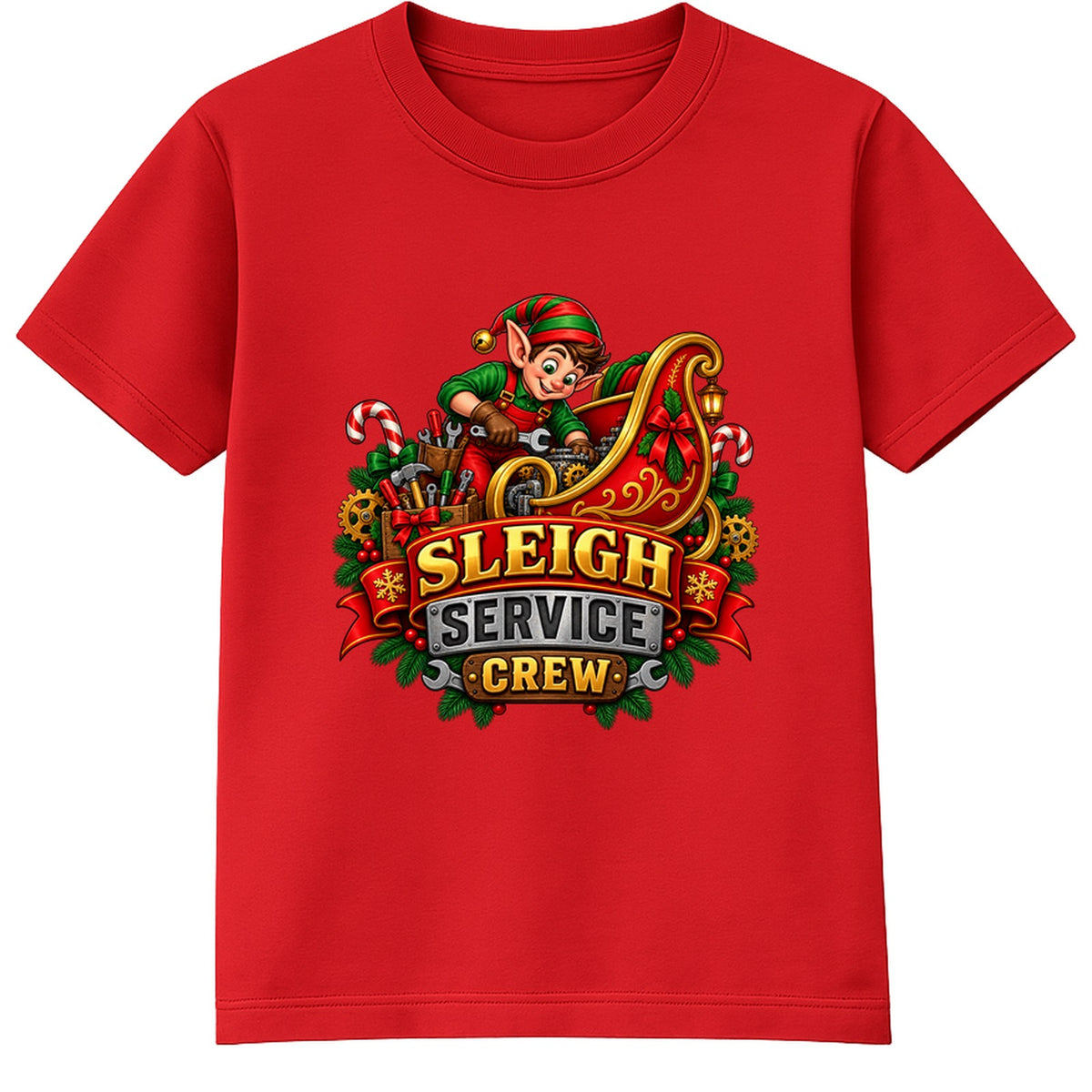 Sleigh Service Crew kids Christmas t-shirt - Red